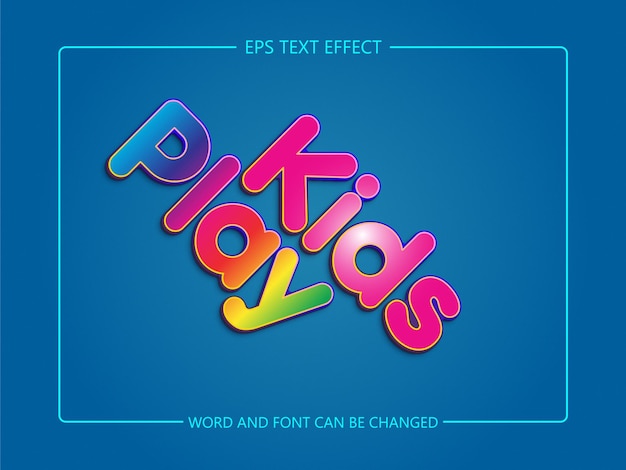 kids play 3d text effect