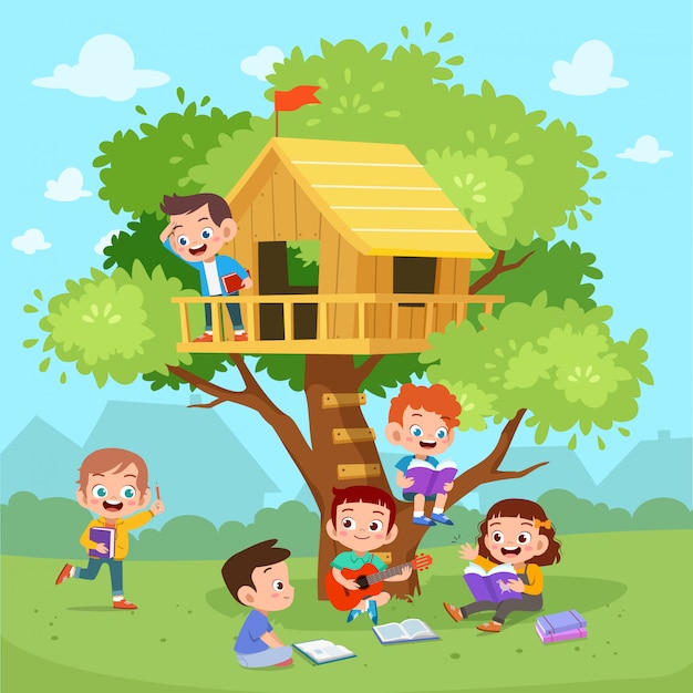 kids play tree house