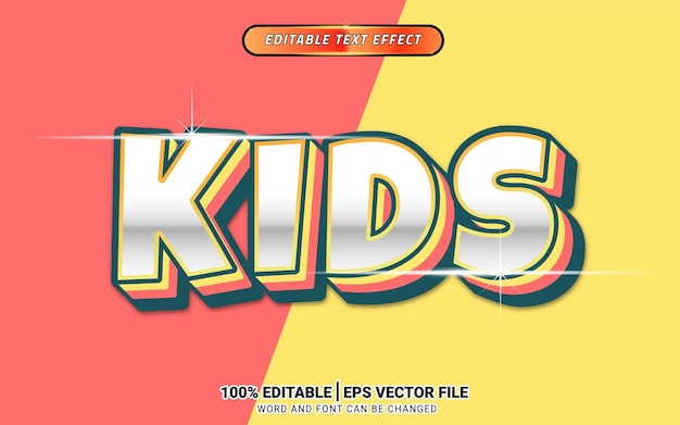 Kids playful 3d editable text effect template design element