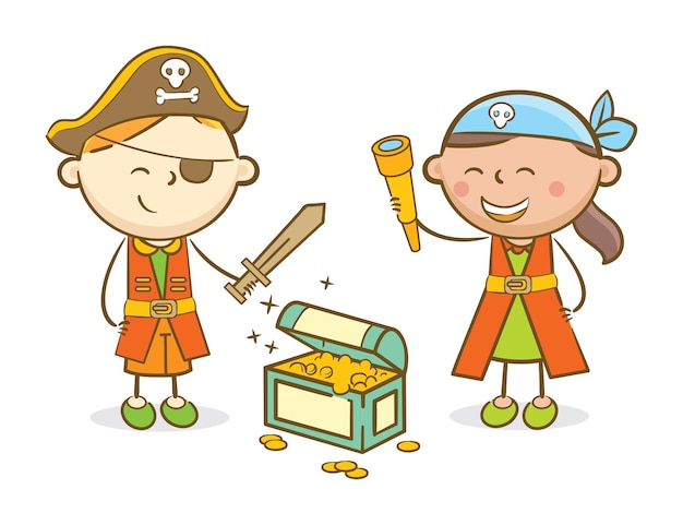 Kids playing a Pirate