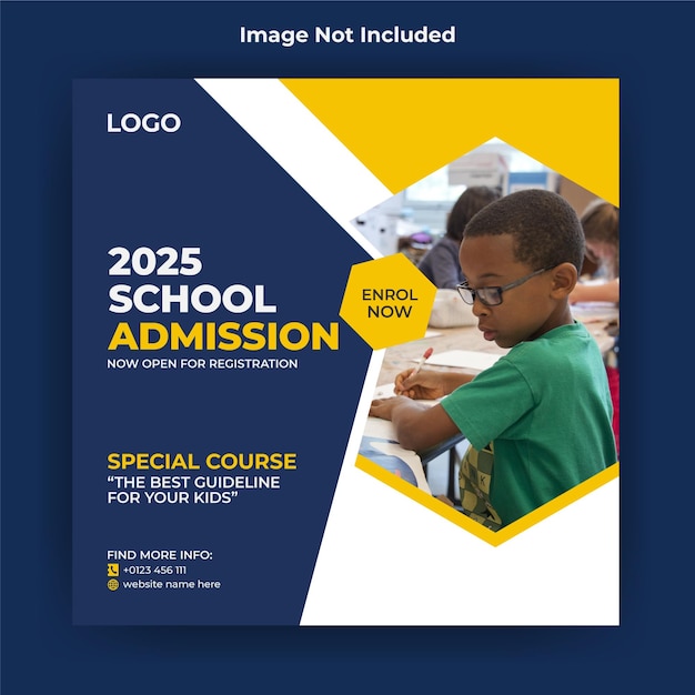 Kids School Admission Social Media Post Design