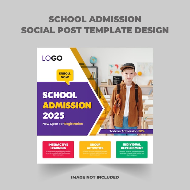 Kids School Admission Social Media Template Pack