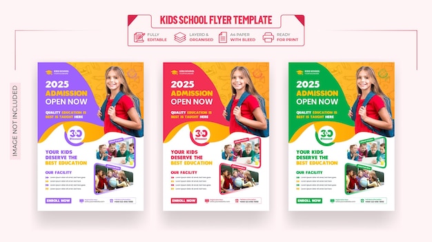 Kids School Education Admission Flyer Template Design