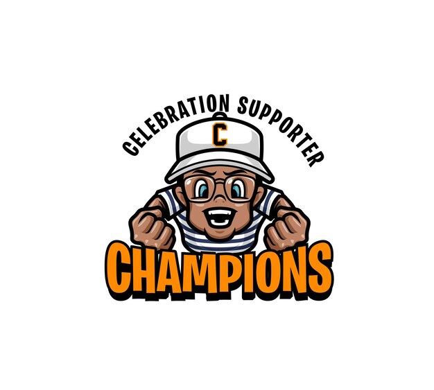 Kids selebration champions mascot design