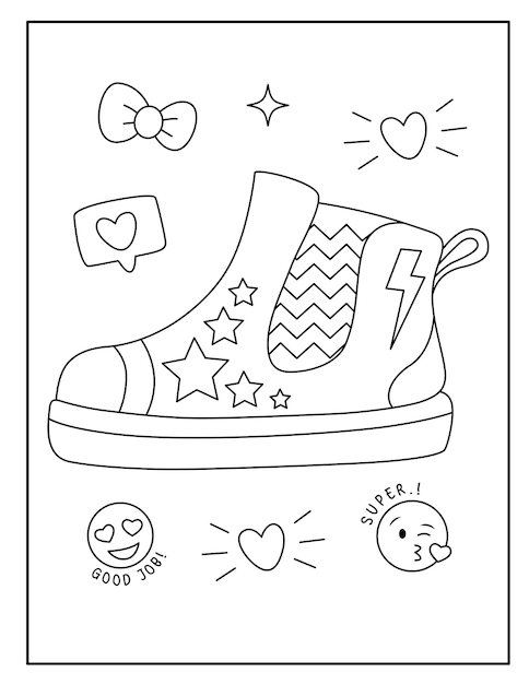 Kids Shoes Coloring Pages