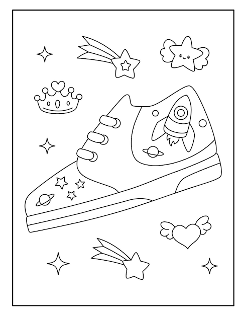 Kids Shoes Coloring Pages