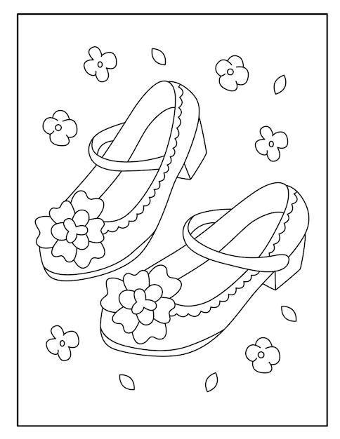 Kids Shoes Coloring Pages