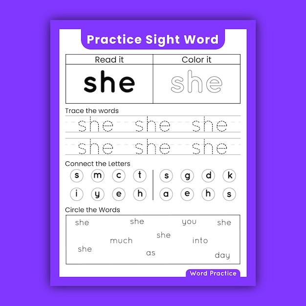 Kids Sight words worksheets