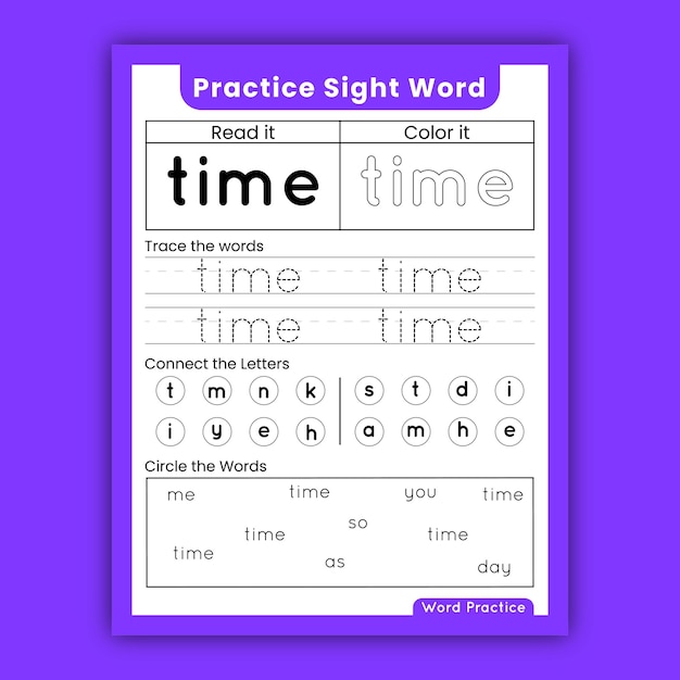 Kids Sight words worksheets