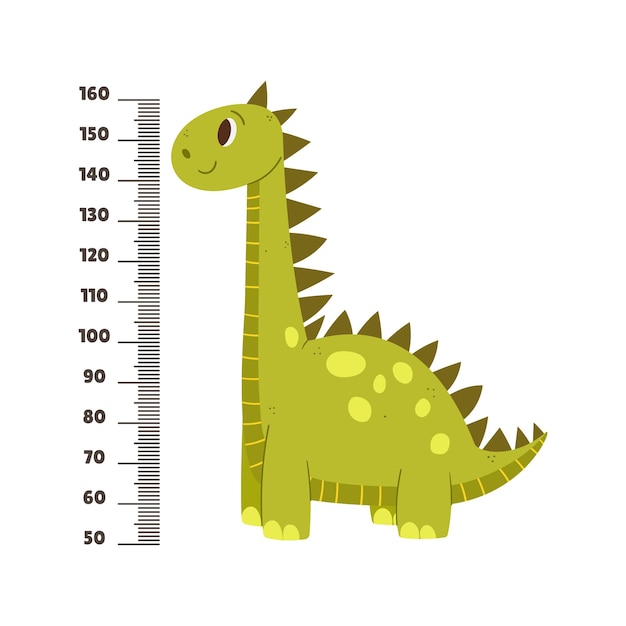 Kids Stadiometer With Cute Dinosaur Baby Meter With Cartoon Funny Dino Character And Scale Growth Chart For Children