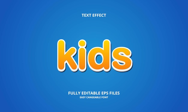 kids text effect design template