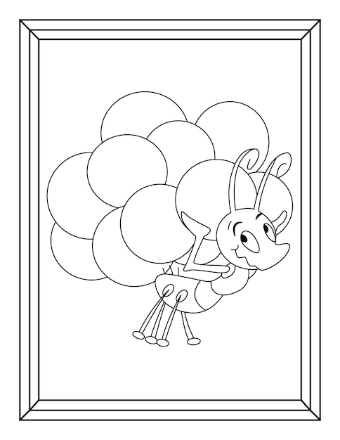 Kids and toddlers coloring pages vector