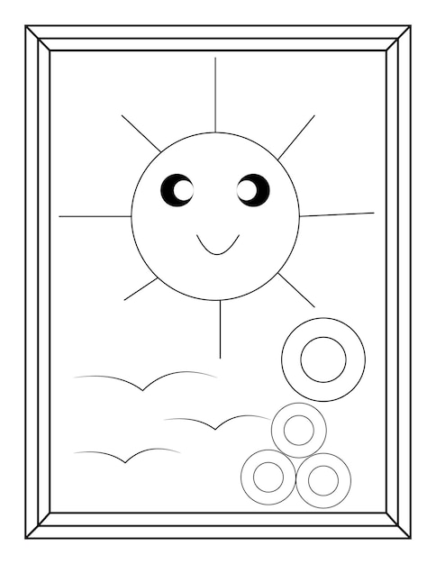 Kids and toddlers coloring pages vector