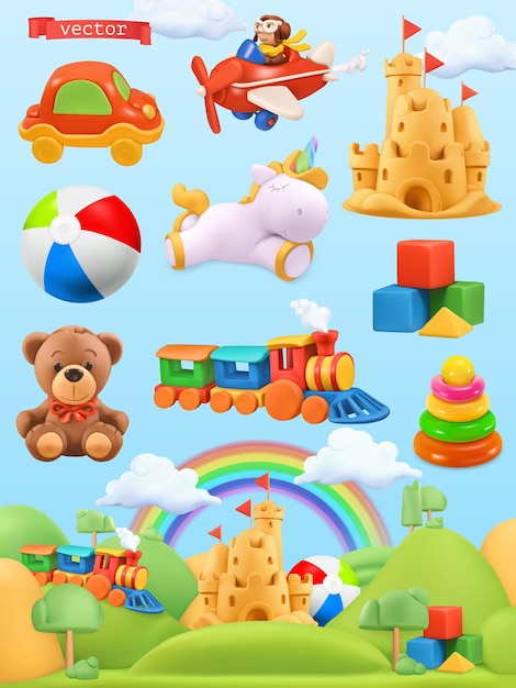 Kids toys 3d set