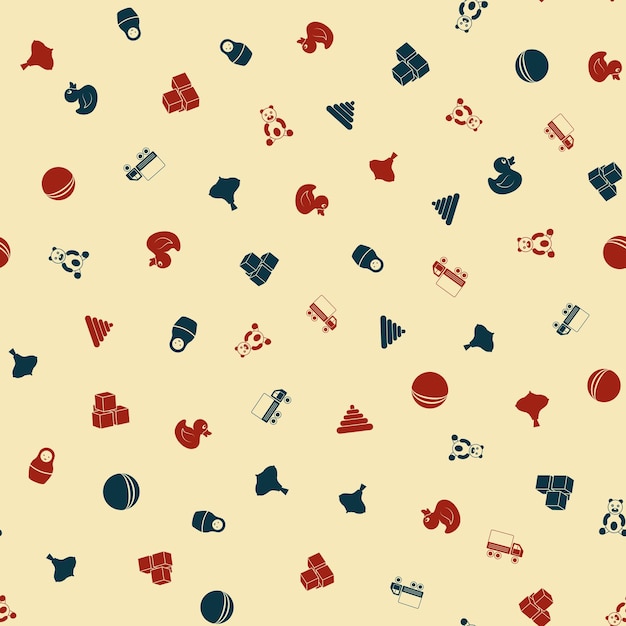 Kids toys seamless pattern Vector illustration background