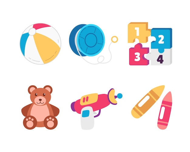 Vector kids toys vector set