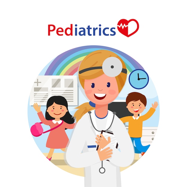 Kids Treatment in Hospital, Pediatrics Banner.