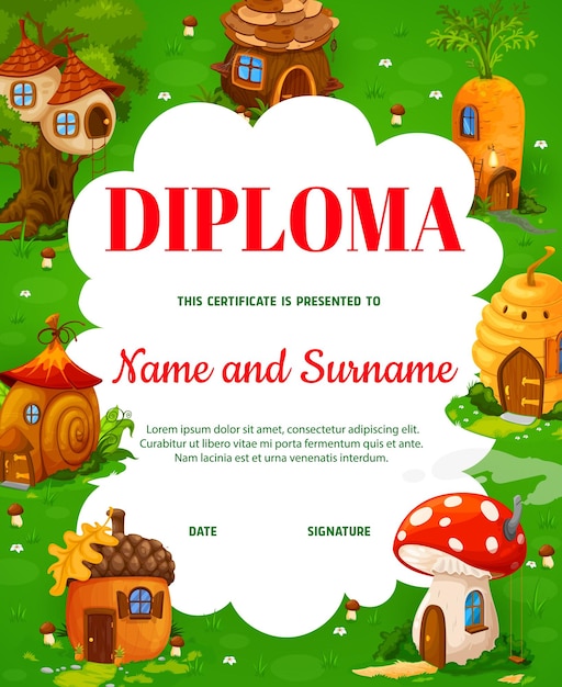 Kids vertical diploma beehive nest mushroom