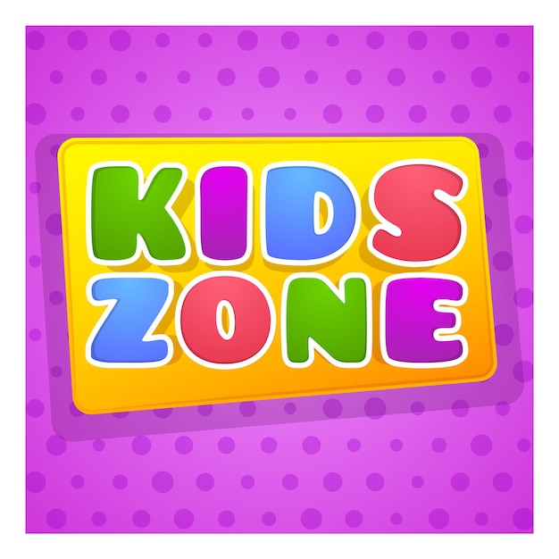 Kids zone poster. Child friendly area. Game room banner. Vector illustration