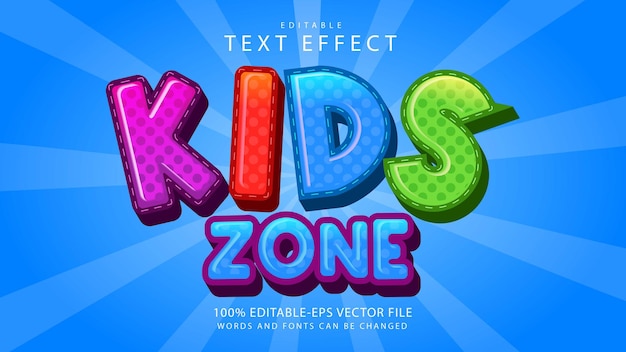 Kids zone  text effect