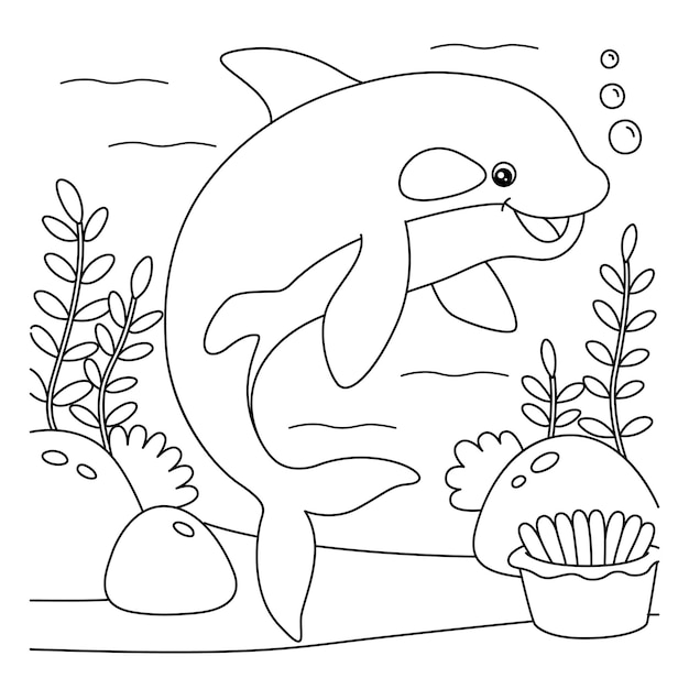 Killer Whale Coloring Page for Kids