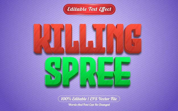 Killing spree editable text effect games style