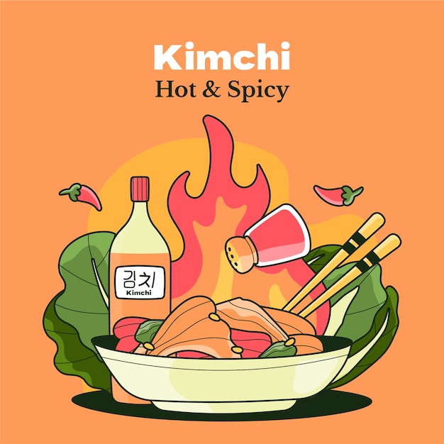 Kimchi food illustration