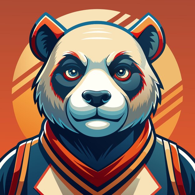 kind basketball maskot panda vector illustration flat 2