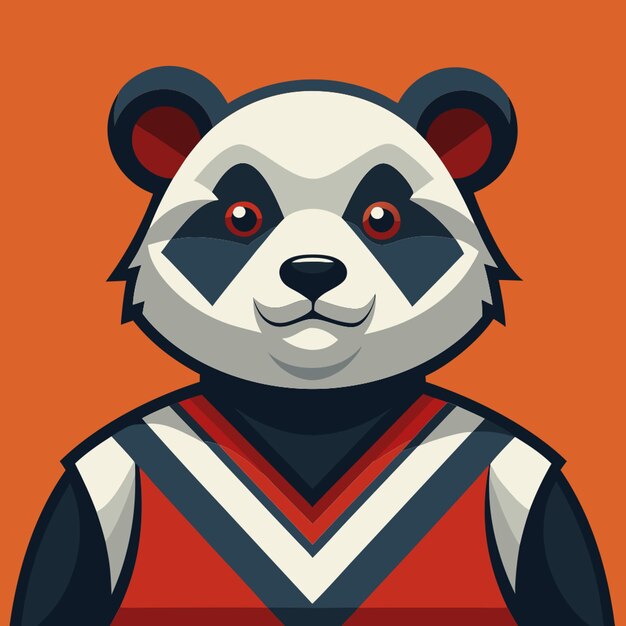 kind basketball maskot panda vector illustration flat 2