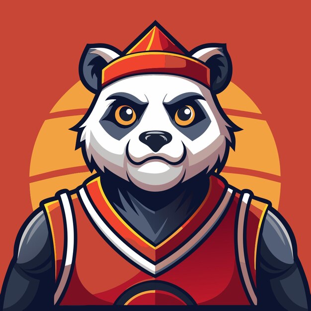 kind basketball maskot panda vector illustration flat 2