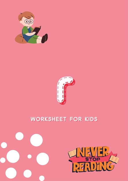 Kindergarten Alphabet Worksheets handdrawn kawaii letter r