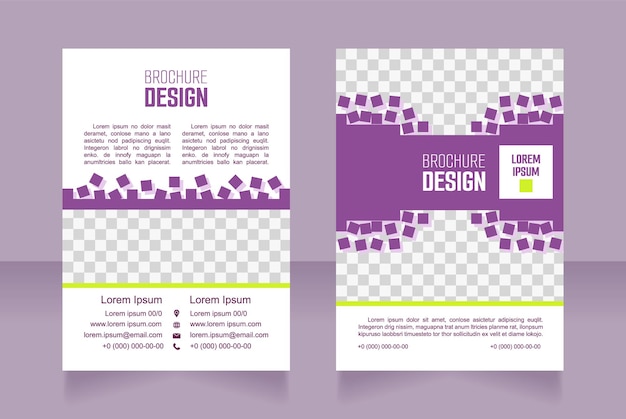 Kindergarten contact info blank brochure design Template set with copy space for text Premade corporate reports collection Editable 2 paper pages Smooch Sans Light Bold Arial Regular fonts used