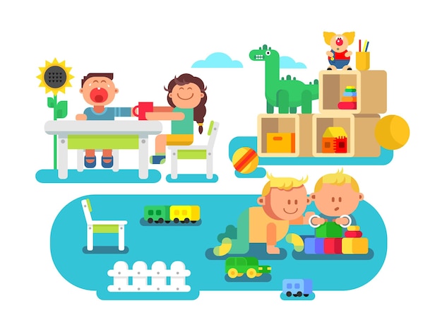 Kindergarten flat design