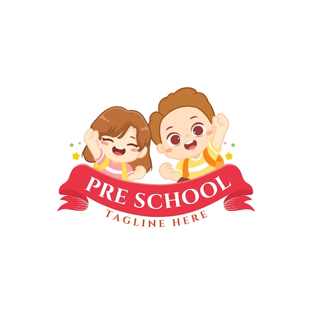 Kindergarten school or preschool logo day care logo child care logo cartoon logo