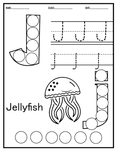 Kindergarten Tracing Letters Worksheets Alphabet trace and color cute animal,with Dot Markers.