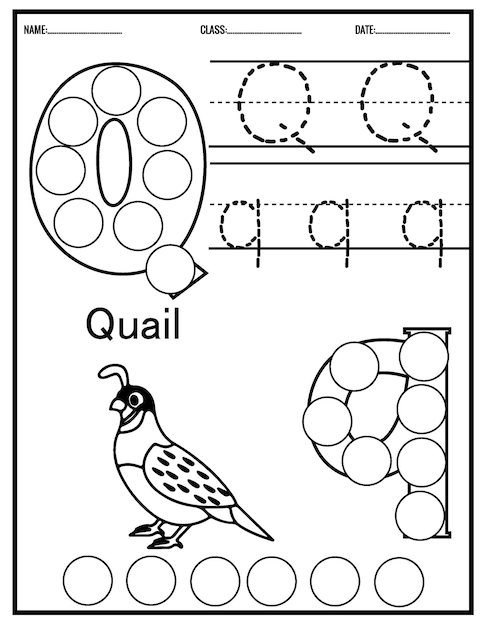 Kindergarten Tracing Letters Worksheets Alphabet trace and color cute animal,with Dot Markers.