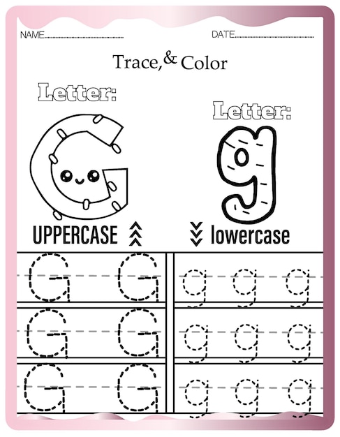 Kindergarten Tracing Letters Worksheets,Cute Alphabet Tracing and Coloring.