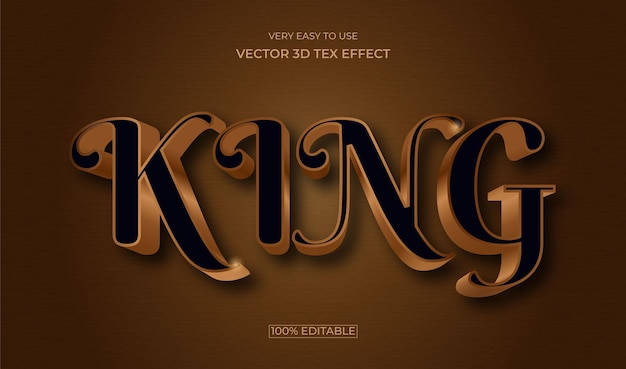 King 3d style premium text effect design