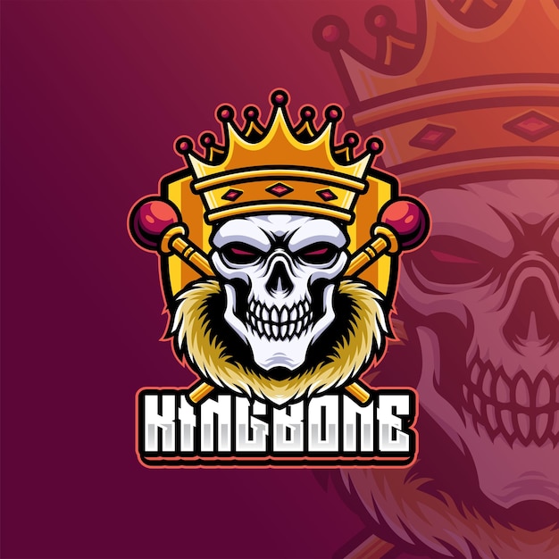 King Bone Skull Mascot Logo Premium Template