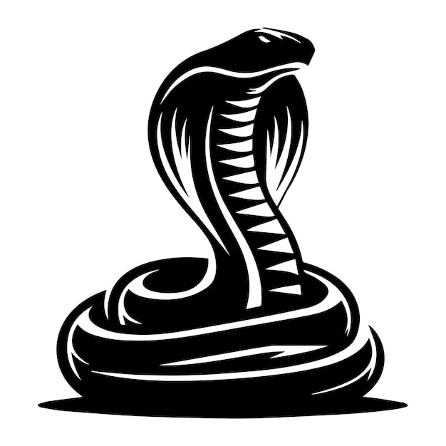 king cobra Vector illustration in black and white