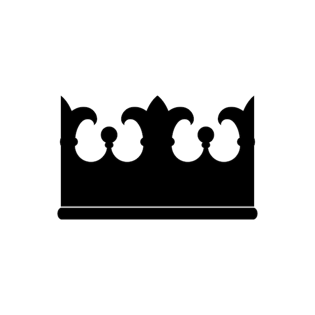 King Crown black icon on white background vector illustration isolated image