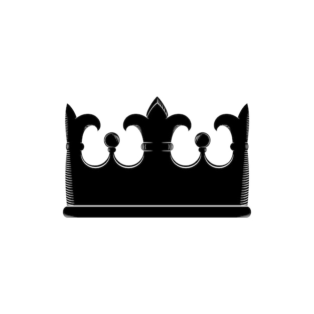 King Crown black icon on white background vector illustration isolated image