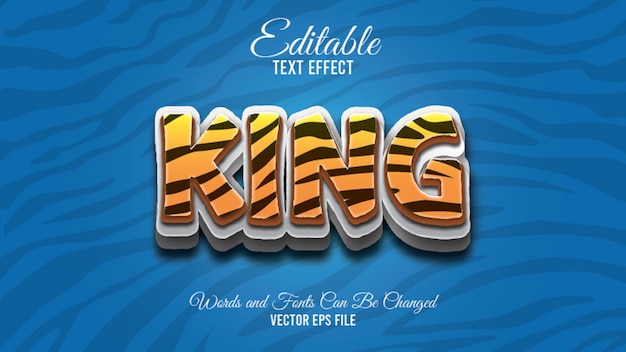 King editable text effect