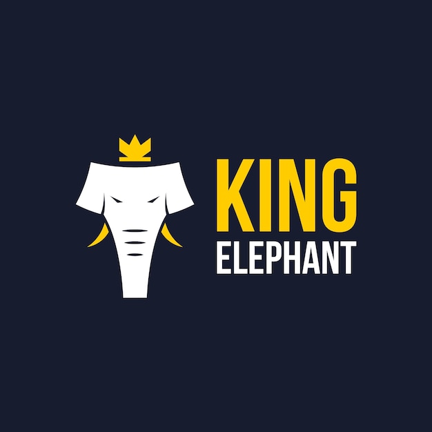 King elephant Logo design vector illustration