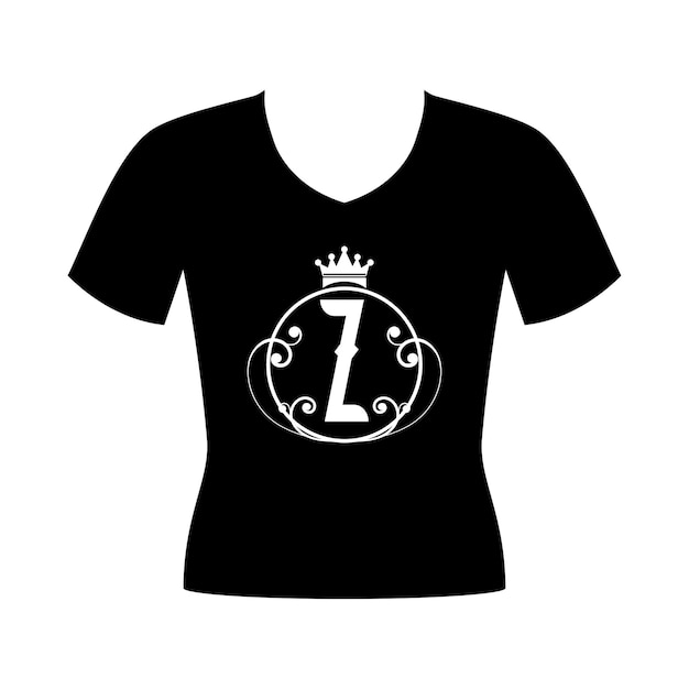 king font monogram black t shirt design editable