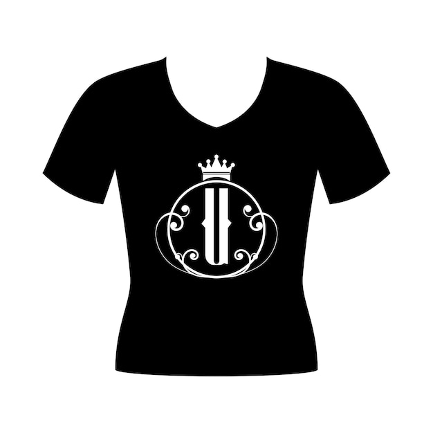 king font monogram black t shirt design editable