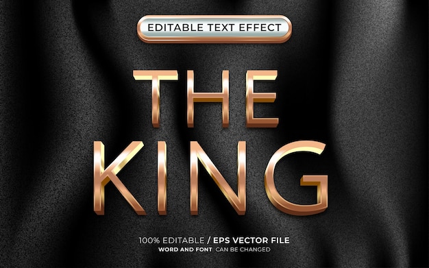 The King Gold 3d Editable Text Effect Style