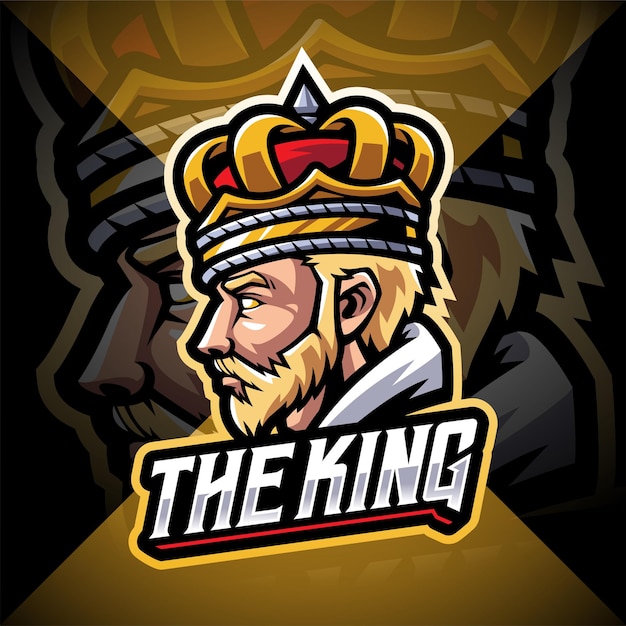 The King head esport mascot logo design