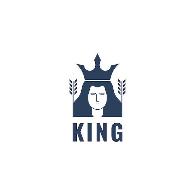 King head logo vintage design vector