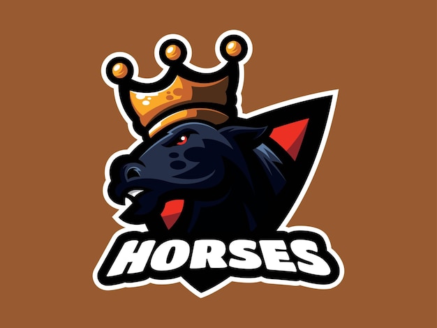 King Horse Premium Mascot Illustration Logo Template Vector